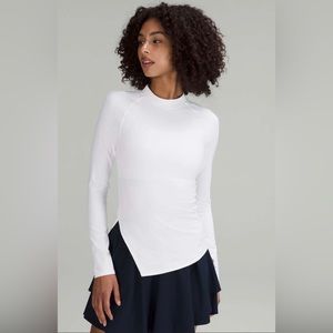 LULULEMON NWT Nulux Asymmetrical Tennis Long Sleeve/ Size 8 / IPF 40 / White